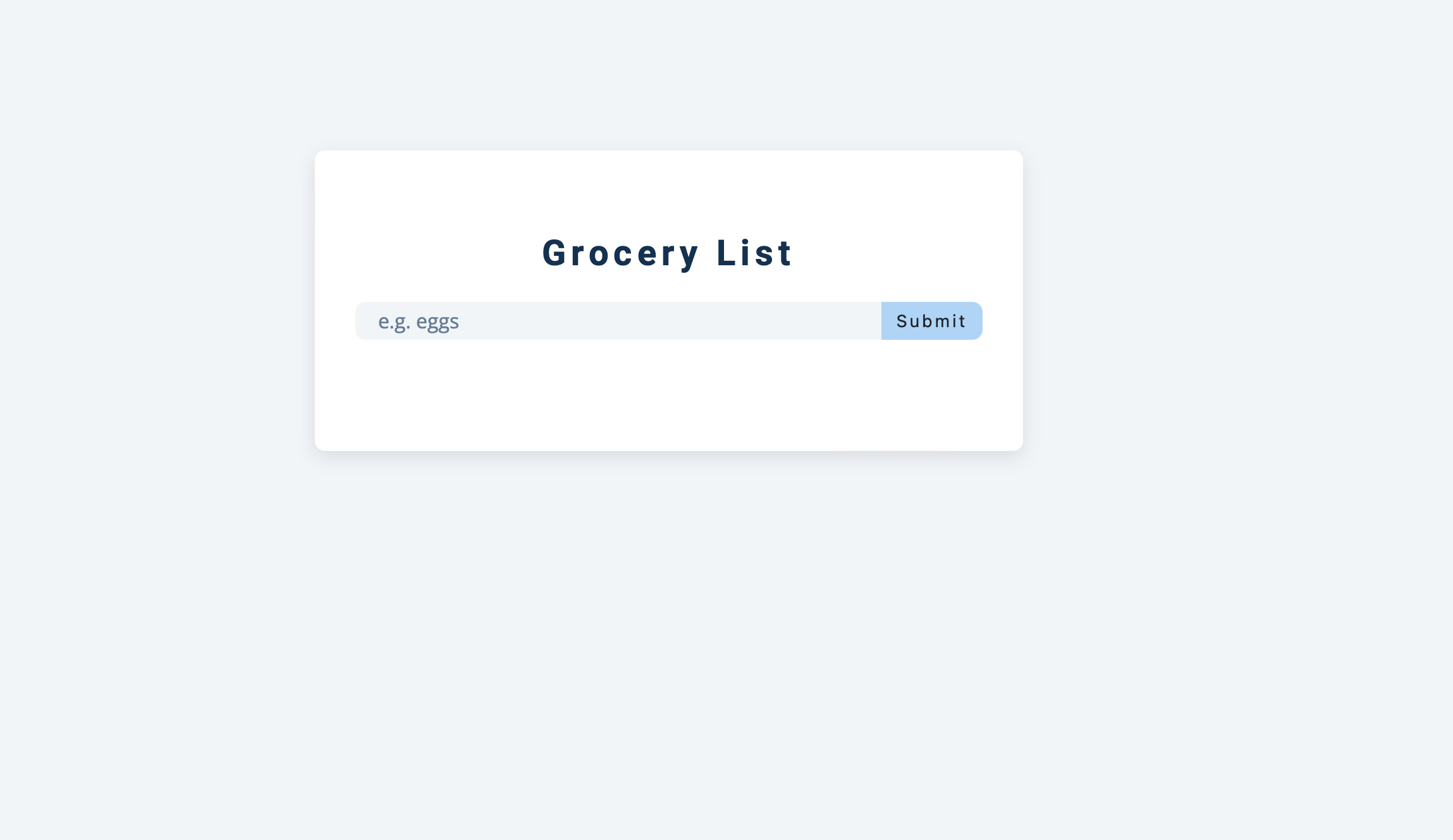 Grocery List